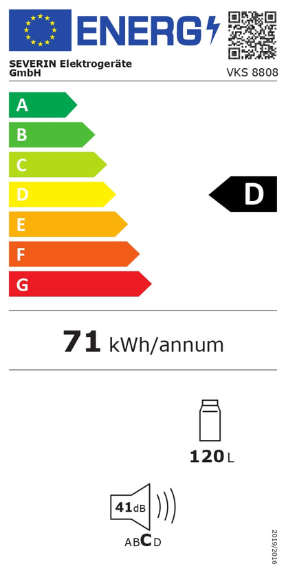 Refrigerator with Energy Efficiency A+++ - Severin VKS 8808