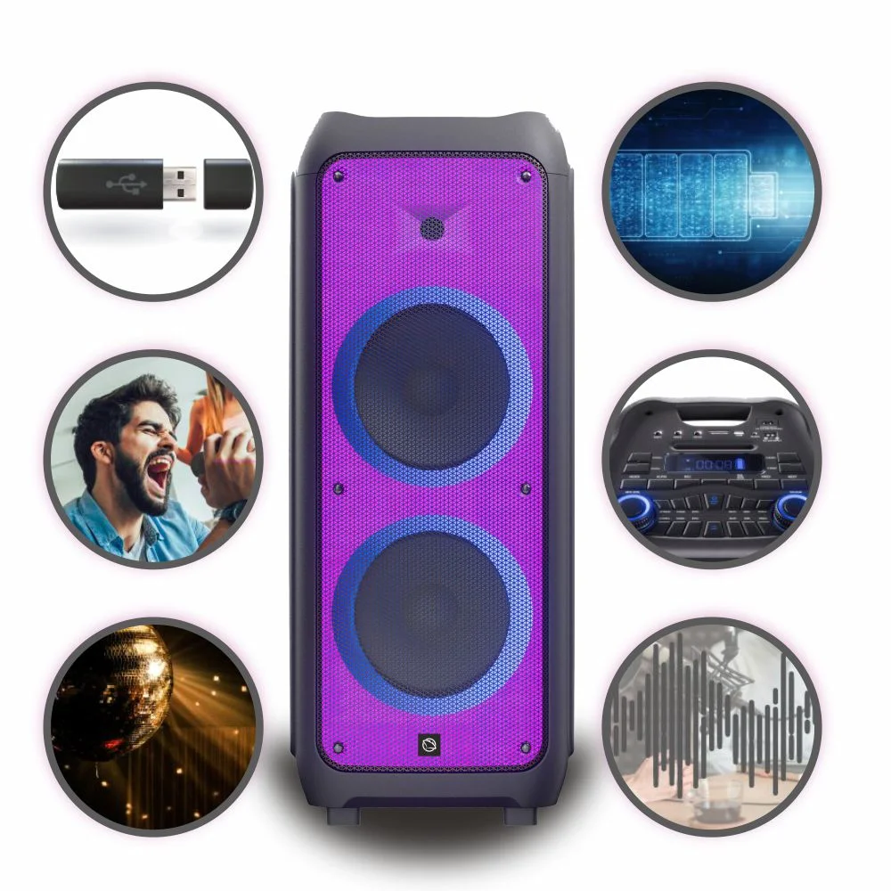 Bluetooth Skaļrunis ar Karaoke, 300W, Bluetooth 5.0, FM Radio, Manta SPK5450 Phantom