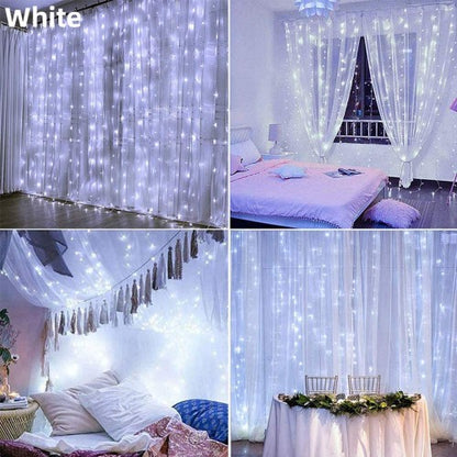 Curtain LED light string 300 LED HEMER Bright White