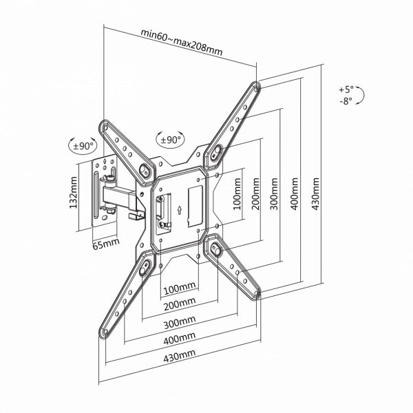 Tilt-rotate TV mount Sbox LCD-441 23"-55"