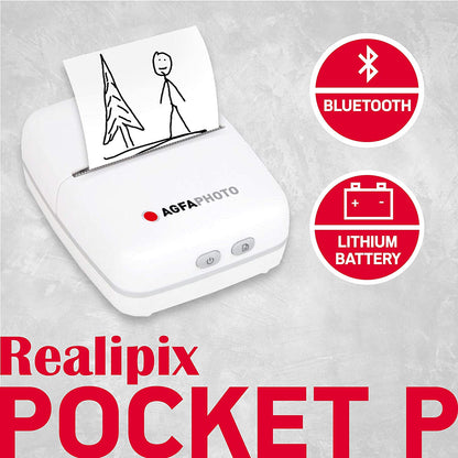 Kabatas printeris AgfaPhoto Realpix Pocket Printer white APOCPWH