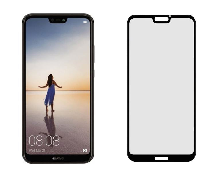 Rūdīta Stikla Aizsargplēve 3D Huawei P20 Lite, Tellur, melna