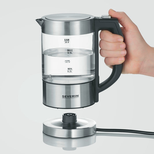 Severin WK 3458 - compact 0.5 liter glass kettle, ideal for small households.