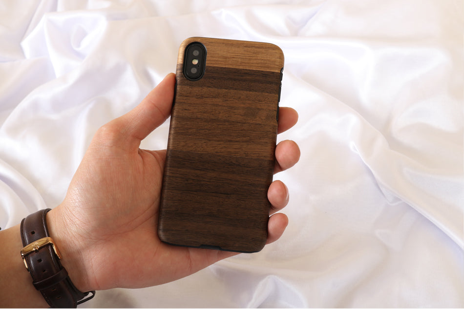 Viedtālruņa vāciņš iPhone X/XS dabīgais koks MAN&WOOD