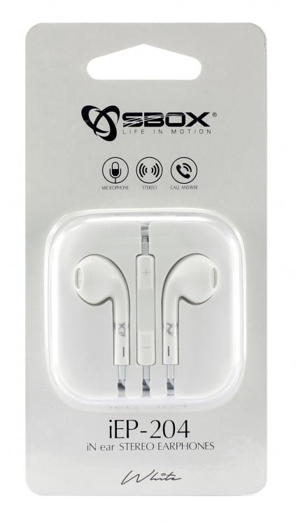 Headphones Sbox IEP-204W White