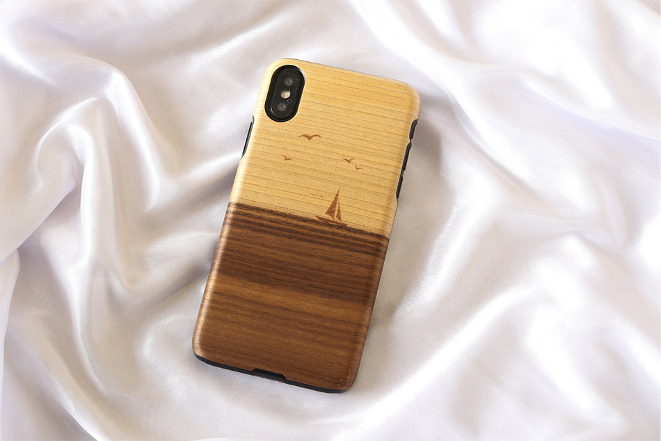 Smartphone cover for iPhone X/XS, natural wood, MAN&amp;WOOD