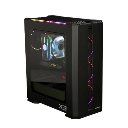 PC korpuss ar ARGB, Zalman X3 BLACK ATX, 4 ventilatori