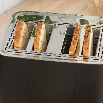 Toast Toaster with Modern Design, 4 Slots - Petra PT5565MBLKVDE