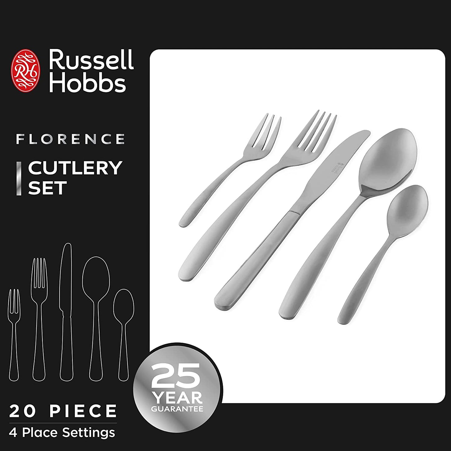 Russell Hobbs RH022641EU7 Florence cutlery set 20pcs