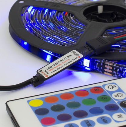 RGB LED Strip with Remote Control, IP65, 5m - White Shark Helios LED-05