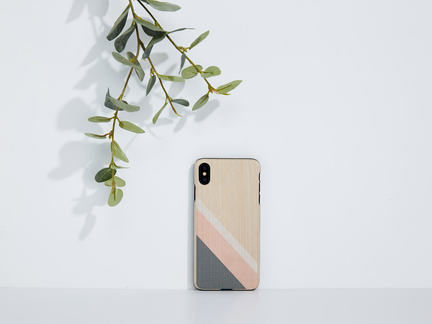 Чехол на iPhone XS Max розовый чёрный, MAN&amp;WOOD