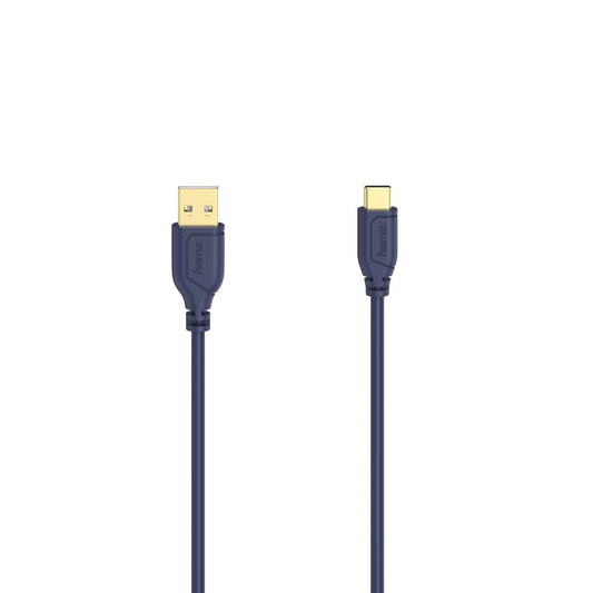 Hama 00200635 Flexi-Slim Кабель USB-C, 0,75 м, Blue Depths