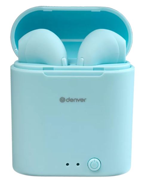 Wireless Bluetooth Headphones Light Blue - Denver TWE-46