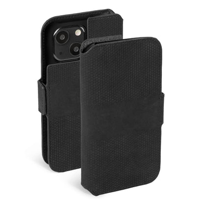 Кожаный телефонный кошелек Krusell Apple iPhone 13 черный (62394)