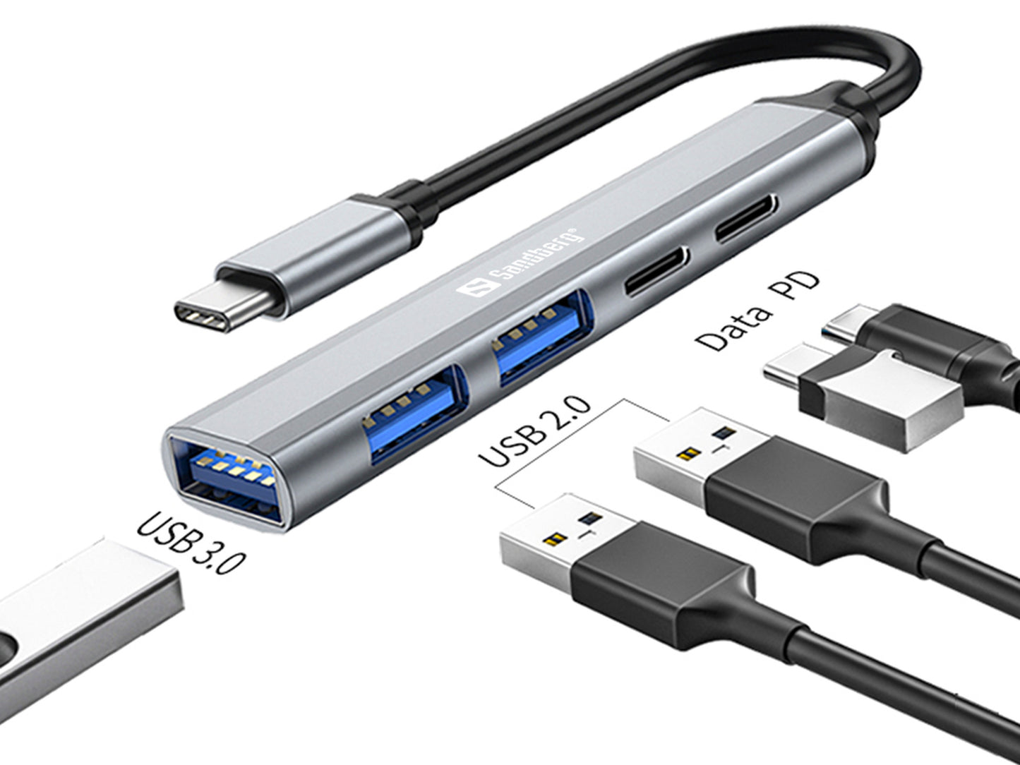 Sandberg 336-50 USB-C to 3xUSB-A+2xUSB-C Saver