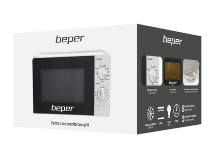 Микроволновая печь Beper P101FOR001 20л, 700Вт, функция разморозки и гриля