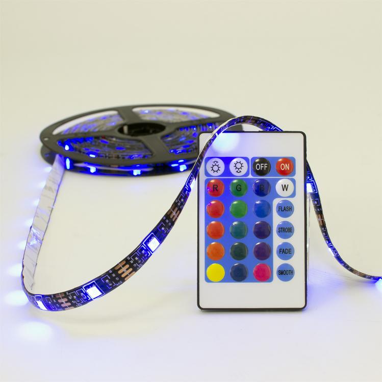 RGB LED Strip with Remote Control, IP65, 5m - White Shark Helios LED-05