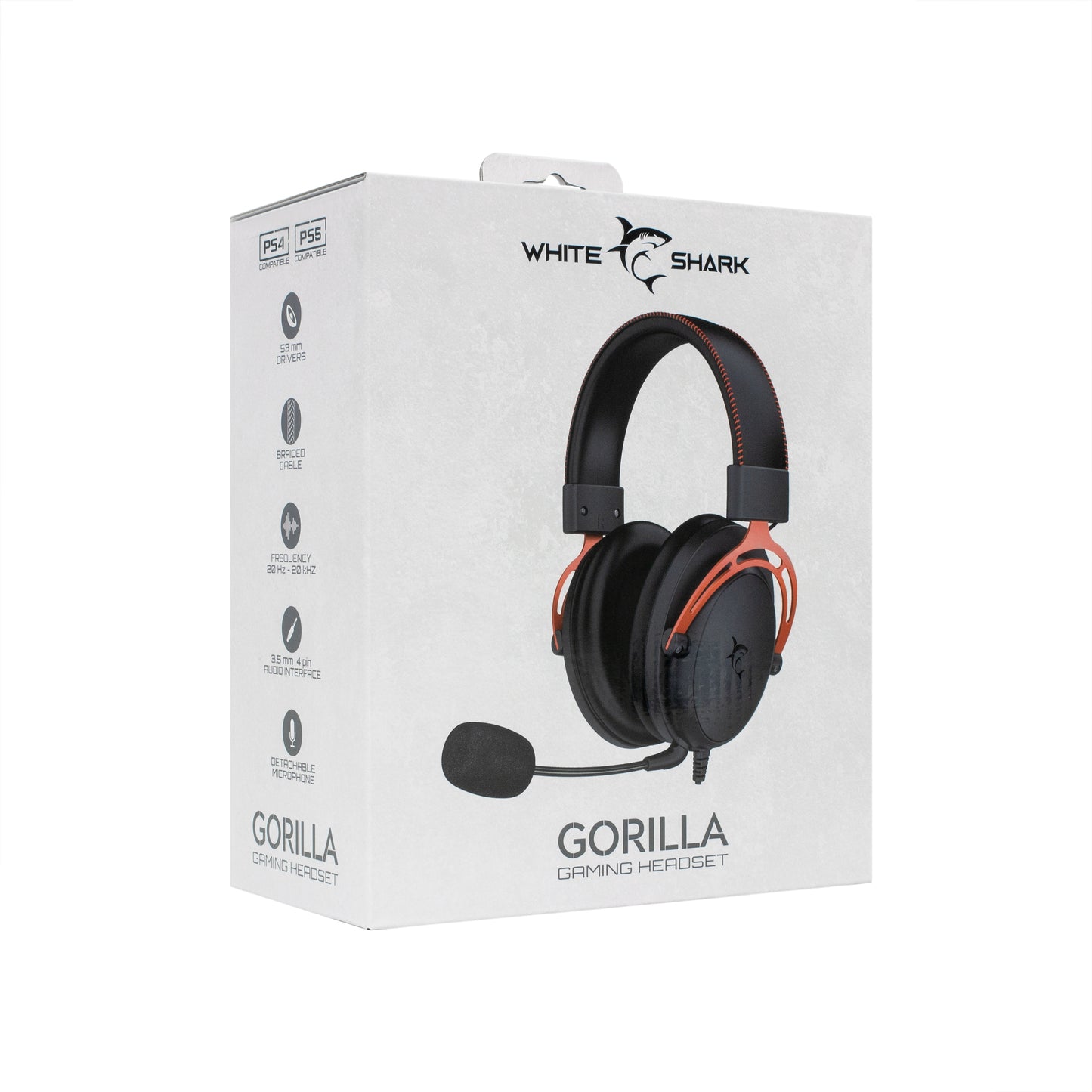 Gaming headset with microphone, White Shark Gorilla GH-2341 Black/Red