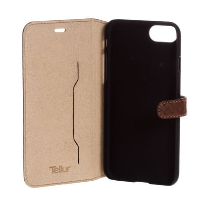 Leather book cover for iPhone 7 - Tellur, brown