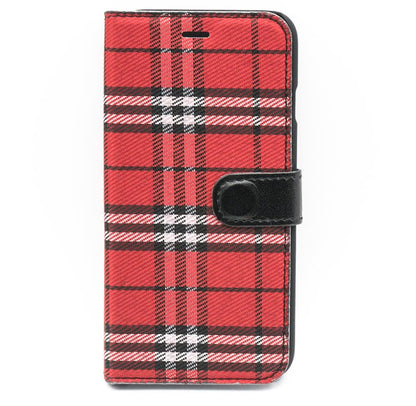 iPhone 7 protective cover made of synthetic leather, black/red - Tellur