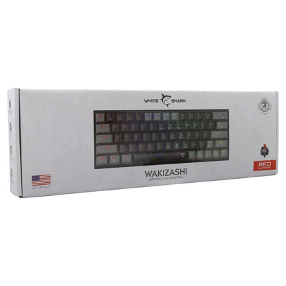 Klaviatūra melna-pelēka ar Red Switches. White Shark GK-002111 Wakizashi
