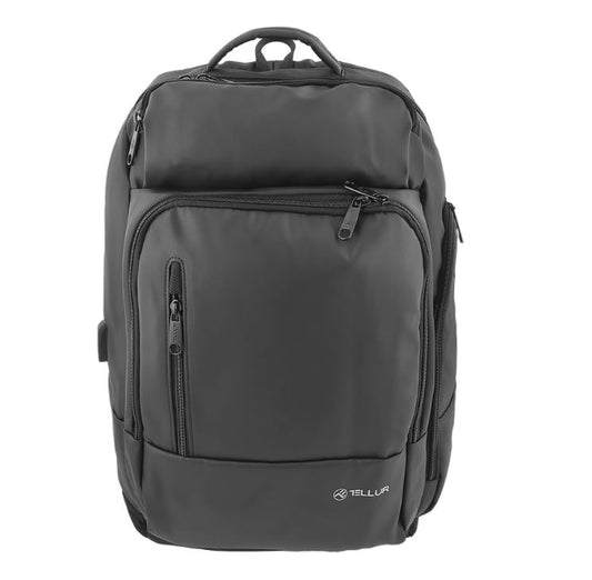 Backpack with USB port, Tellur 17.3, Black