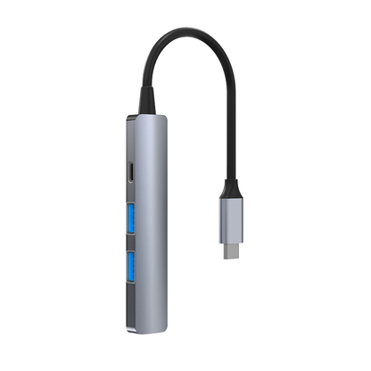 USB-C 4in1 hub aluminum, gray - Tellur