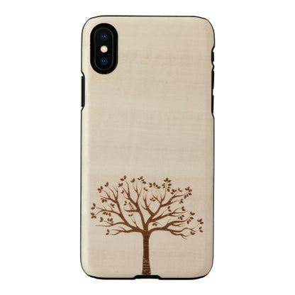 Cover for iPhone X/XS made of natural apple wood, black