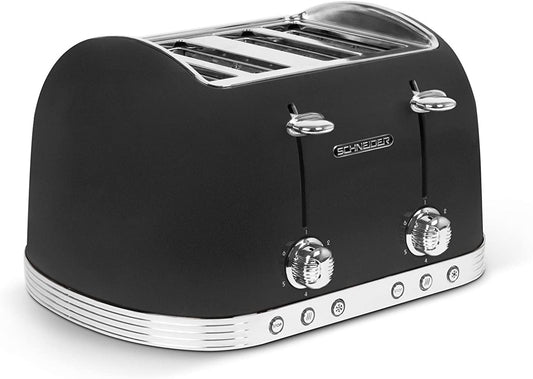 Toaster with 4 slices and 6-level thermostat, Schneider SCTO4B, black