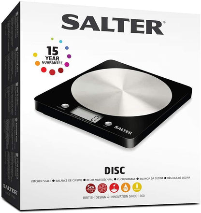 Дисковые электронные цифровые кухонные весы Salter 1036 BKSSDR, черные