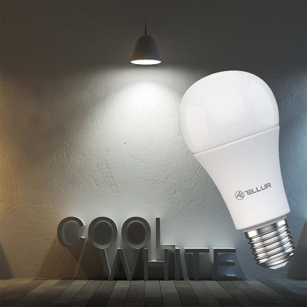 Smart WiFi bulb with dimmer, Tellur Smart E27, 9W, white/warm