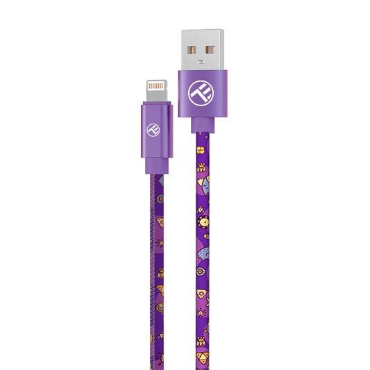 Кабель USB-Lightning 3А 1м Фиолетовый - Tellur Graffiti