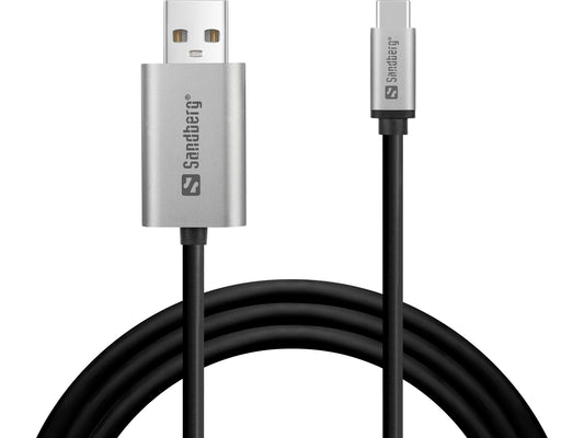 Кабель USB-C — DisplayPort, Sandberg 136-51, 2 метра, алюминиевый корпус, 4K при 60 Гц