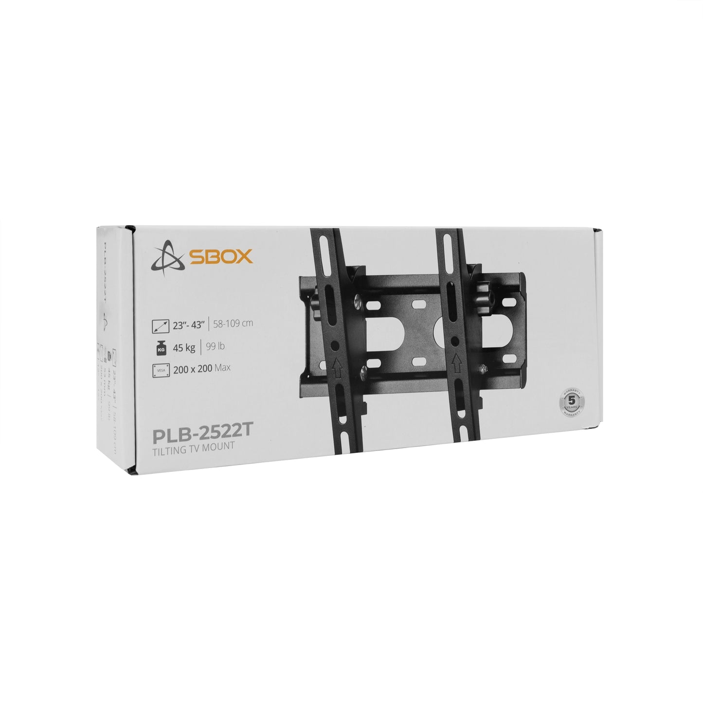 TV Wall Mount, Tiltable, Black, Sbox PLB-2522T-2