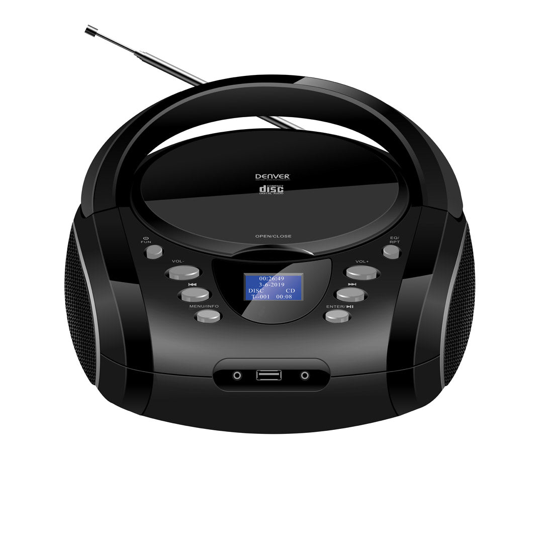 DAB+ Boombox with Bluetooth and USB - Denver TDB-10 Black