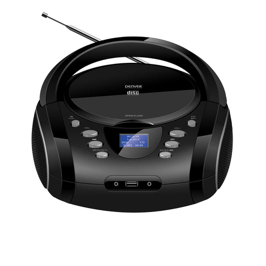 Boombox with DAB+ FM, USB and CD Player, Denver TDB-10 Black