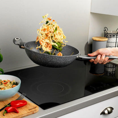 Wok panna 28cm Salter BW02772G Marblestone pelēka