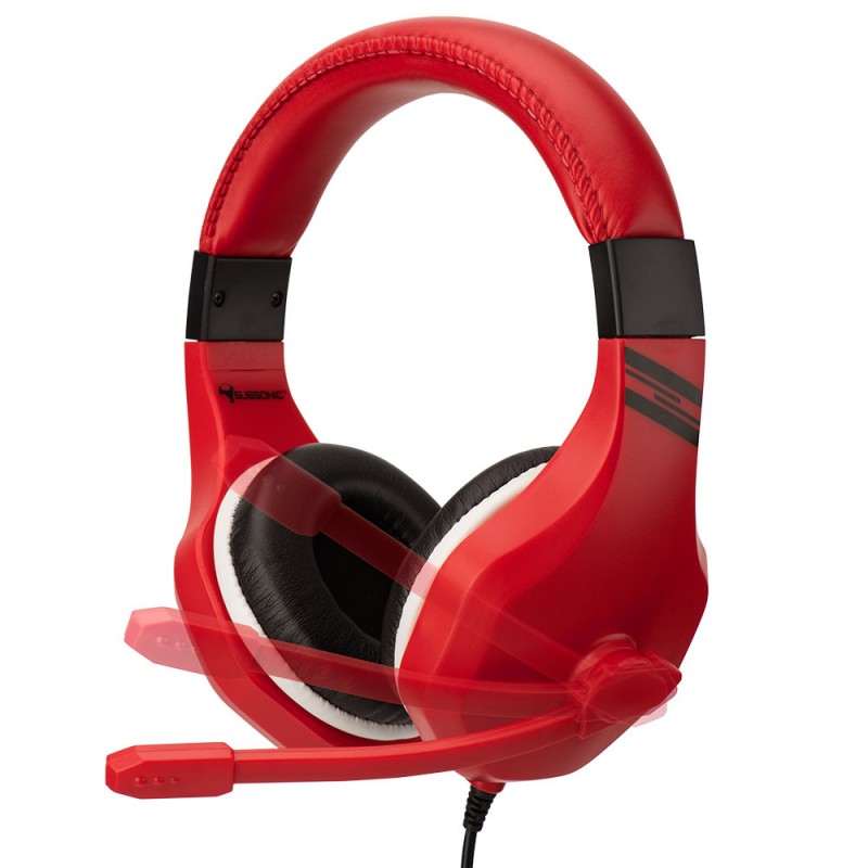 Gaming headset with microphone, Subsonic Football Red with 40mm speakers