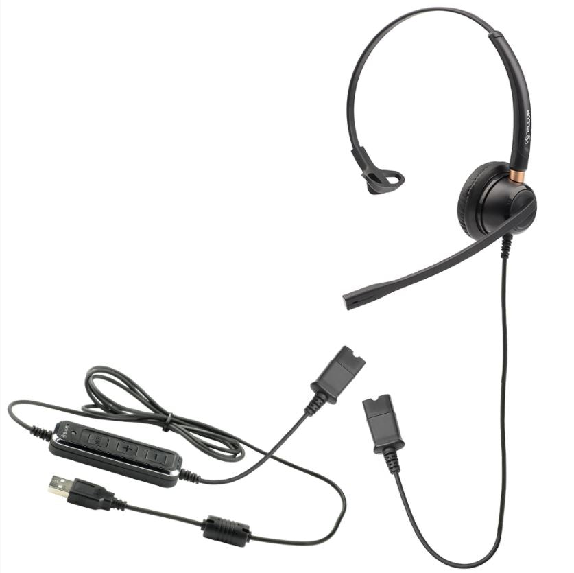 Наушники Tellur Voice 510N Monoaural In-Ear USB, черные — эргономичные и надежные