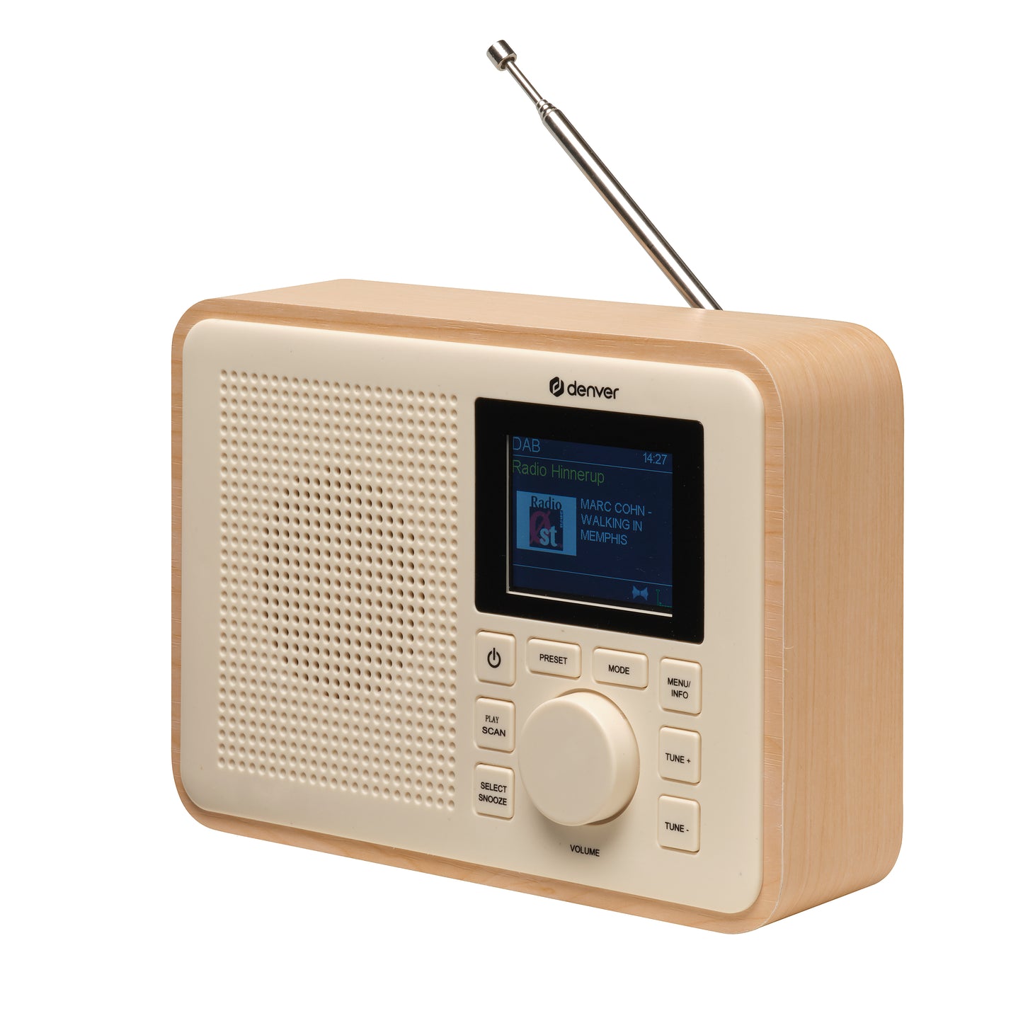 Digitālais radio ar Bluetooth un bioplastiku - Denver DAB-60LW