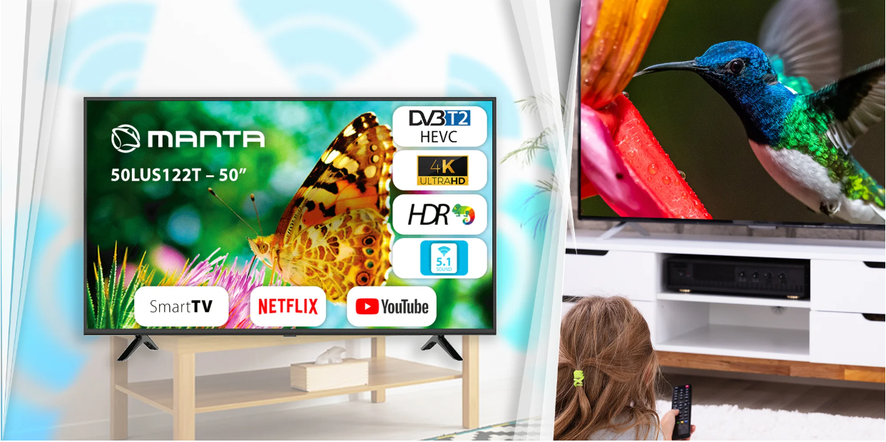 50" UHD Smart televizors, Manta 50LUS122T