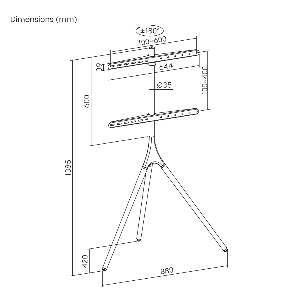 Floor mount for TV Sbox FS-1246F 45"-65"