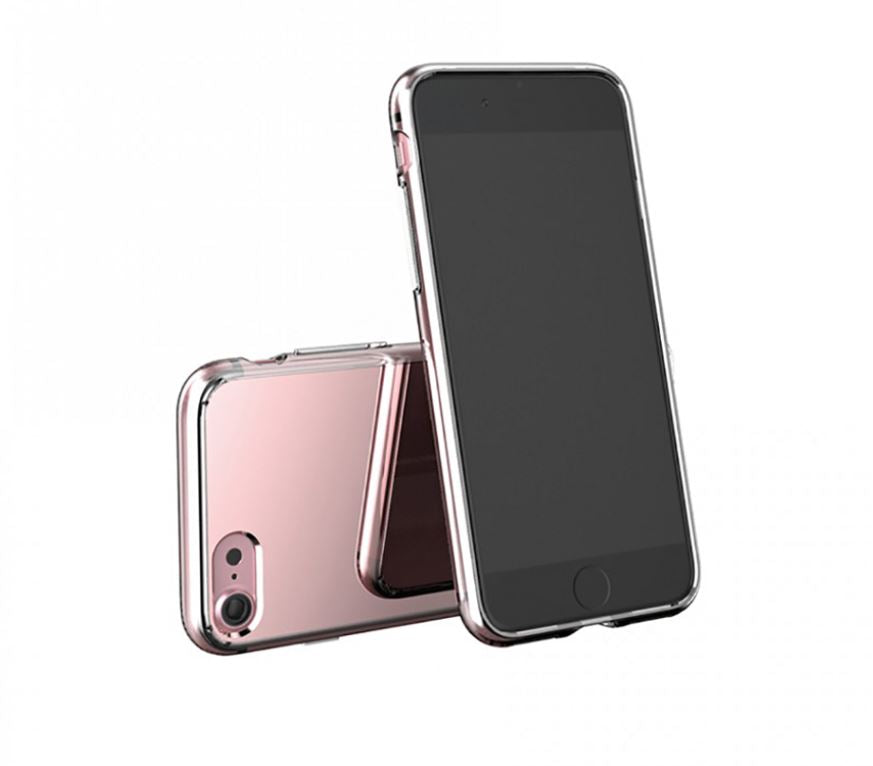 Protective cover with mirror coating for iPhone 7, Tellur, pink