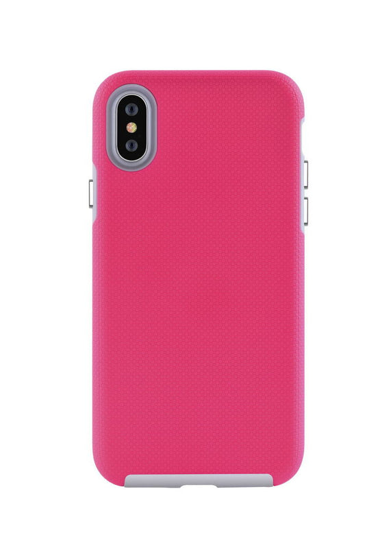 Защитный чехол для iPhone XS/X (5.8), полная защита на 360°, серия Devia KimKong, розово-красный
