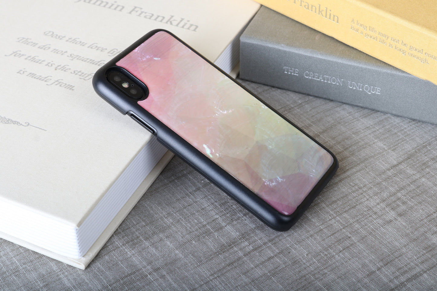 Viedtālruņa vāciņš iPhone XS/S, melns, ar ziedu rakstu