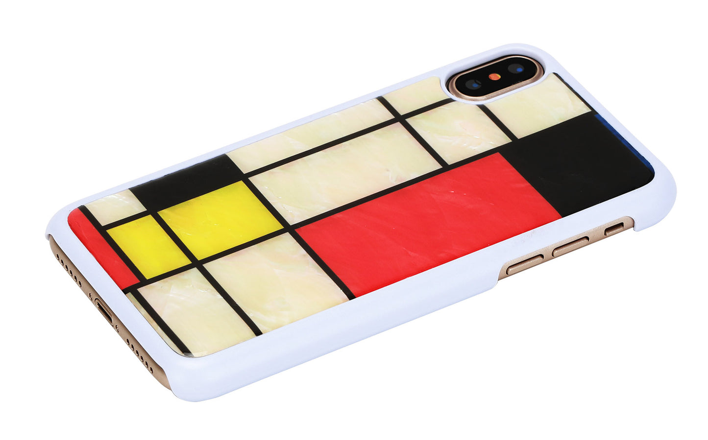 iPhone XS/S case, white Mondrian, iKins