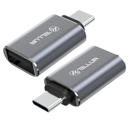 USB-C uz USB-A Adapteris 10Gbps, 3A Alumīnijs - Tellur