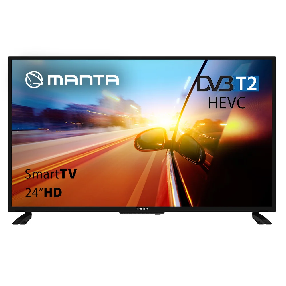 Телевизор 24 дюйма HD DVB-T2 HEVC с записью через USB, Manta 24LHS122T