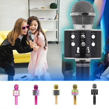 Wireless Bluetooth Karaoke Microphone with Speaker, 5W Power, Manta MIC12-BK Black