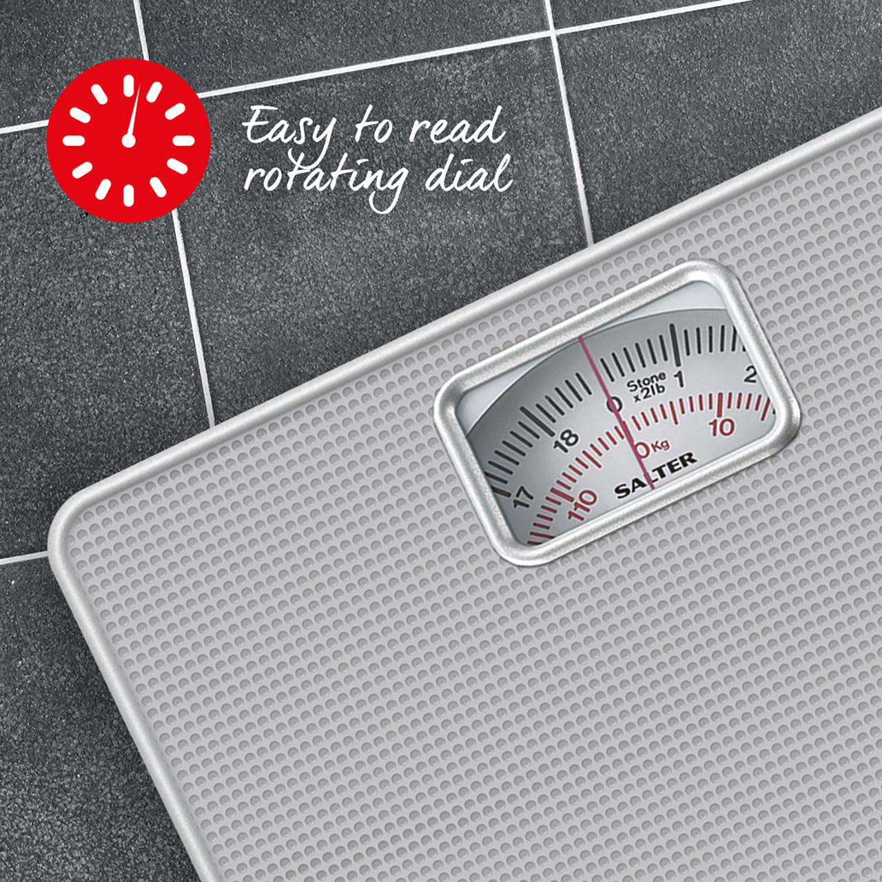 Salter 433 SVDR Mechanical Bathroom Scale Silver